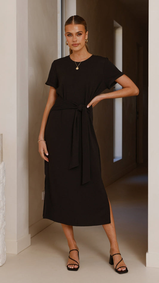 Valier Midi Dress - Black