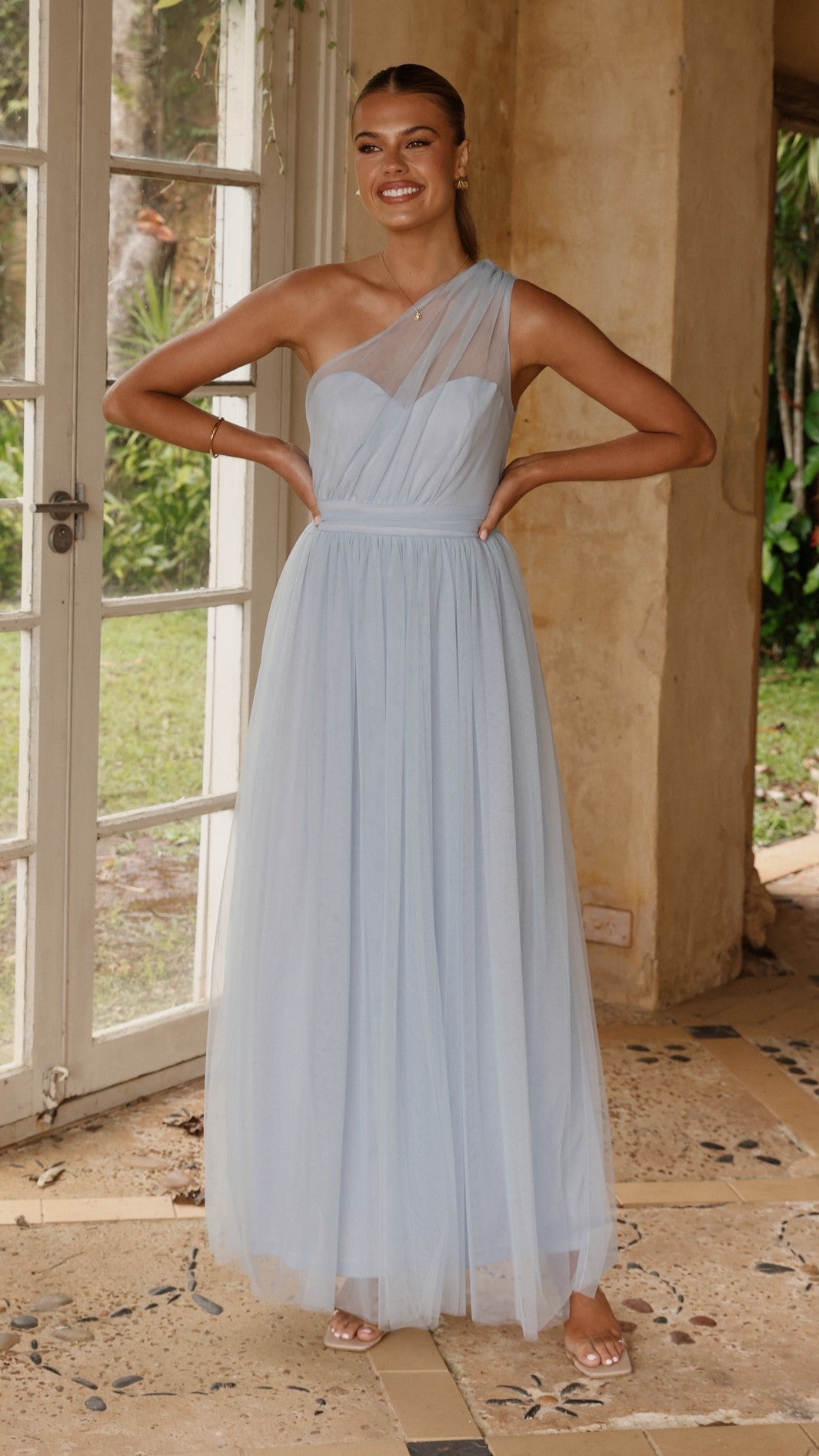 Talissa Tulle Maxi Dress - Blue
