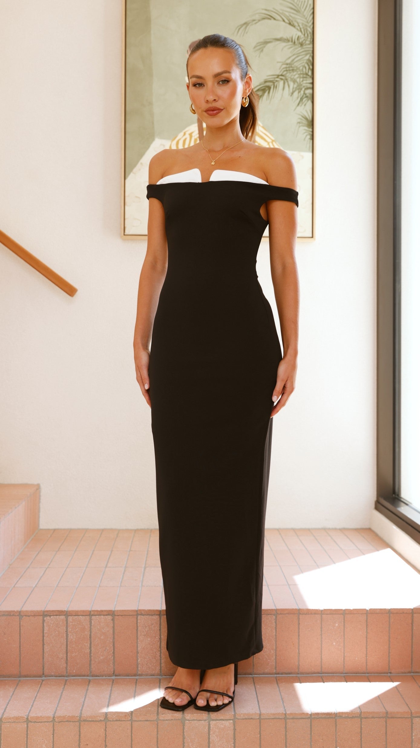 Talmai Maxi Dress - Black / White