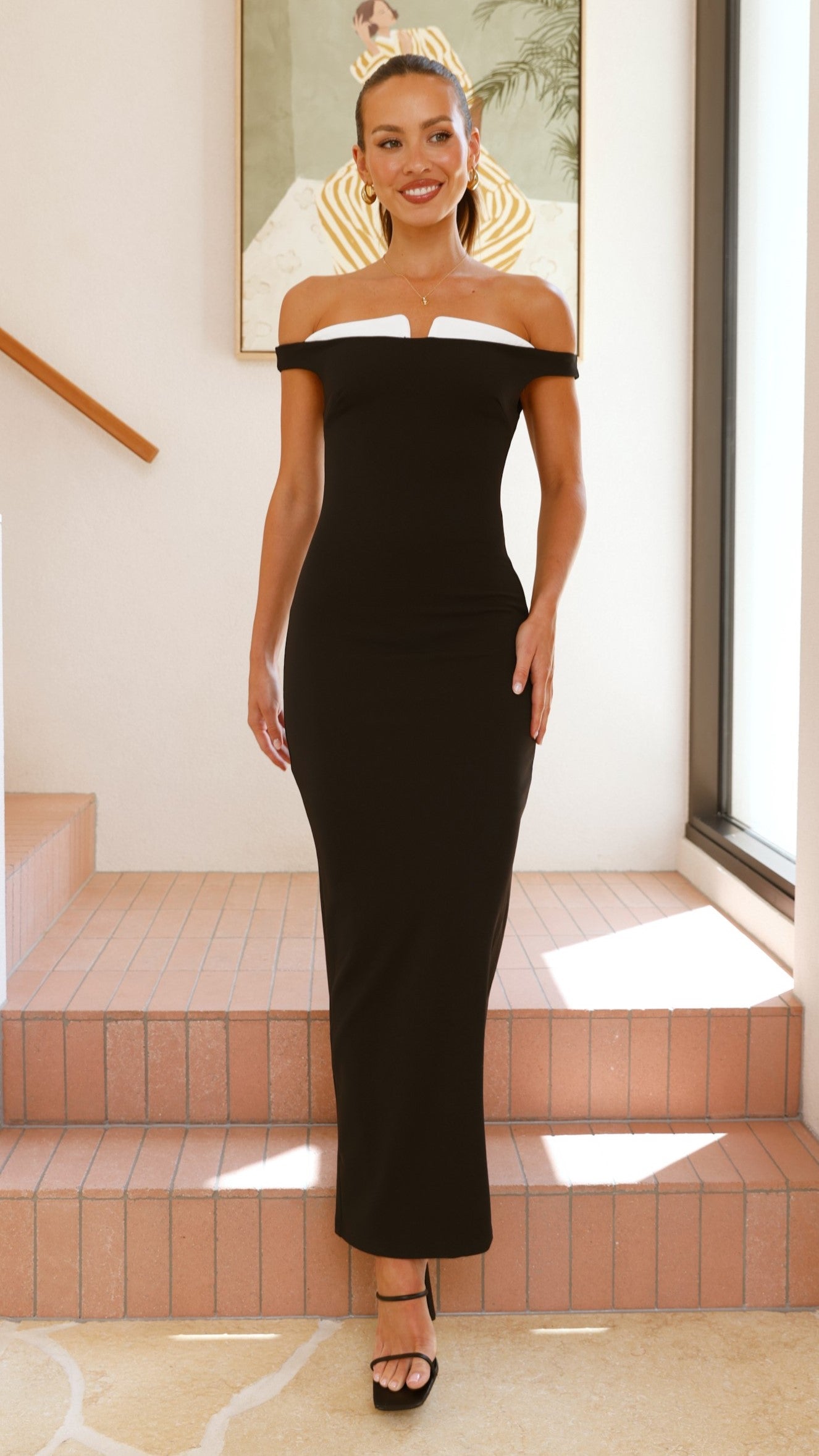 Talmai Maxi Dress - Black / White