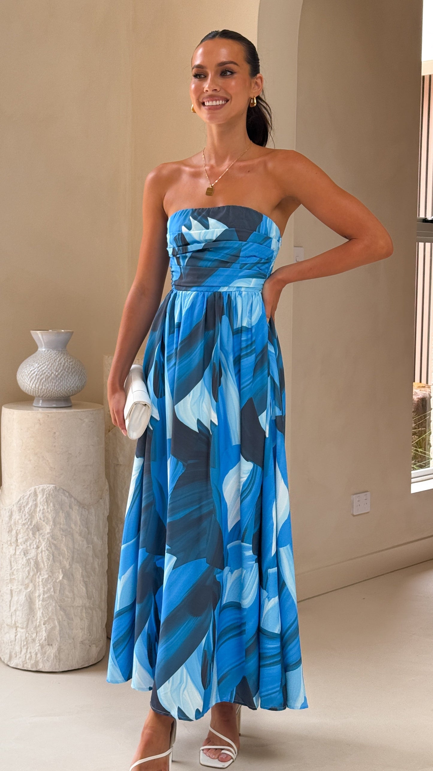 Tessah Maxi Dress - Blue Print