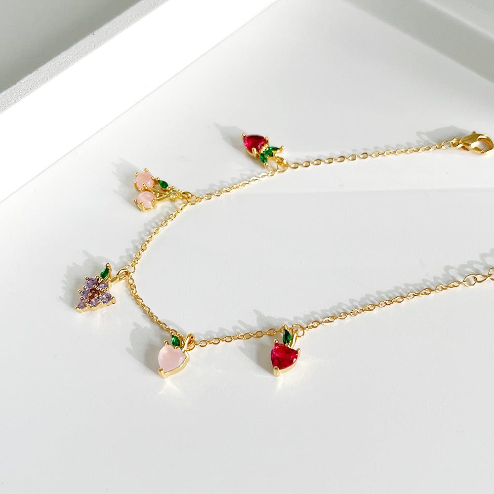 Dainty Colorful Crystal Fruits Bracelet
