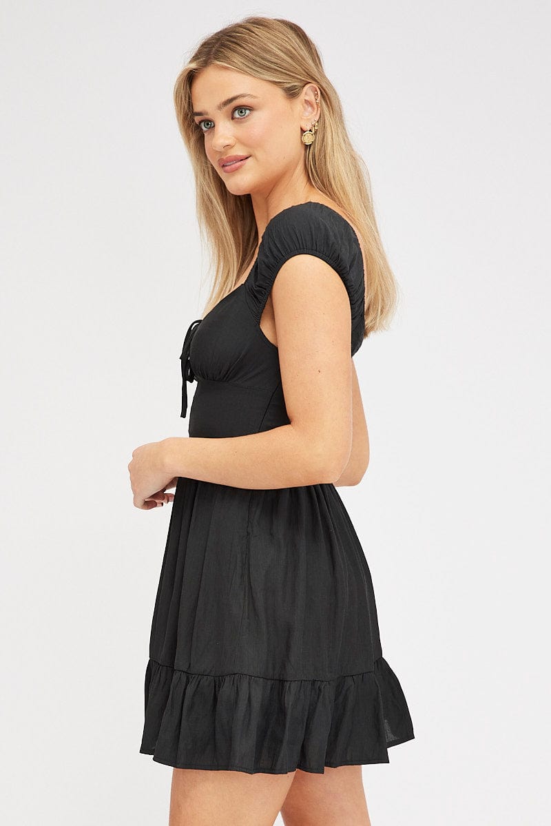 Black Fit And Flare Dress Mini