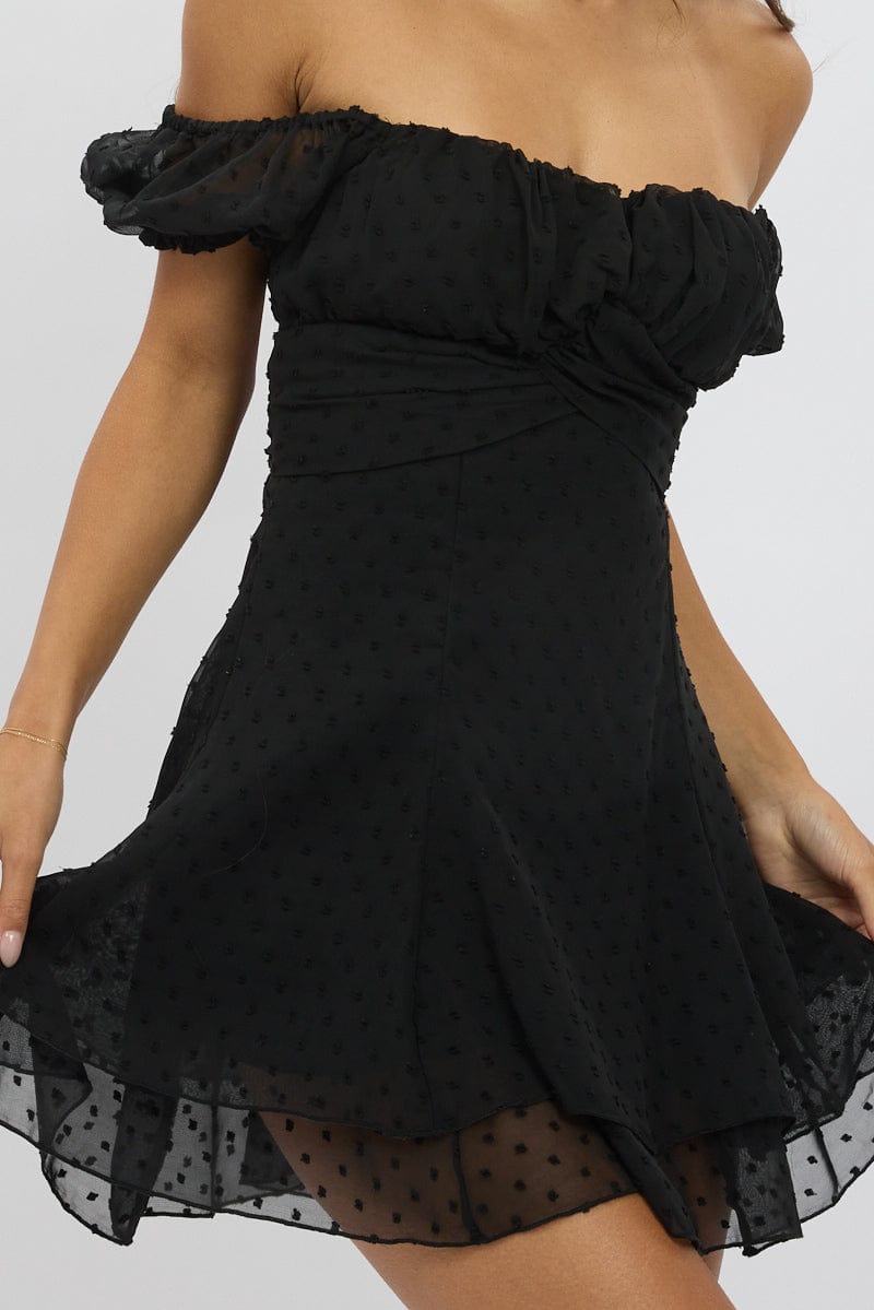 Black Mini Dress Back Tie