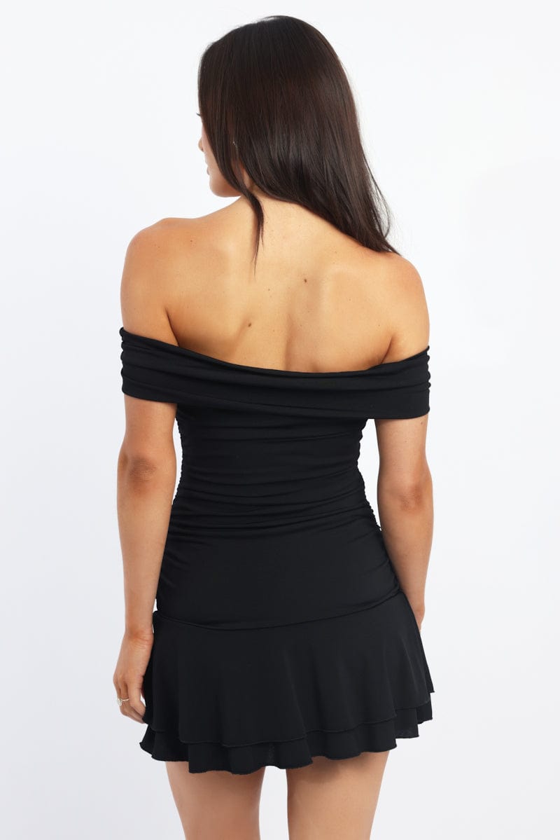 Black Off Shoulder Dress Mini