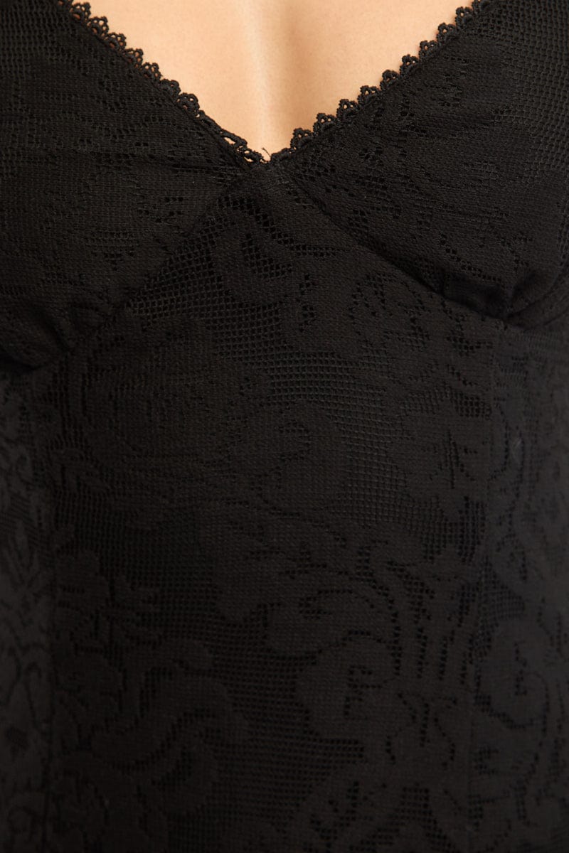 Black Mini Dress Backless Lace
