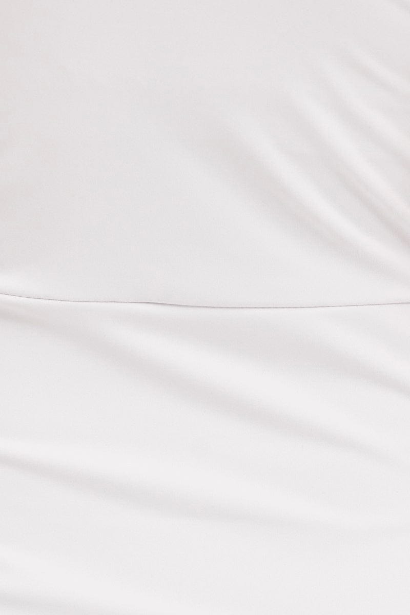 White Mini Dress Round Neck Activewear