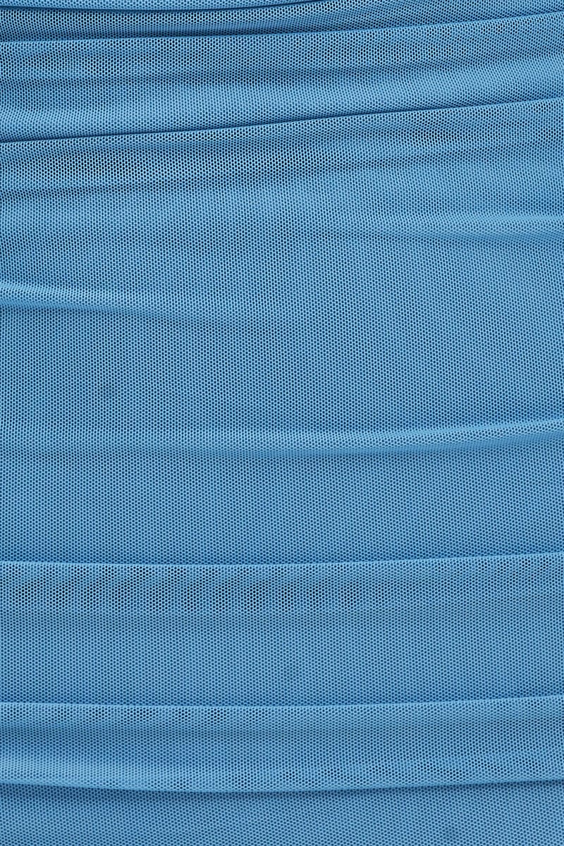 Blue Long Sleeve Bodycon Mini Dress