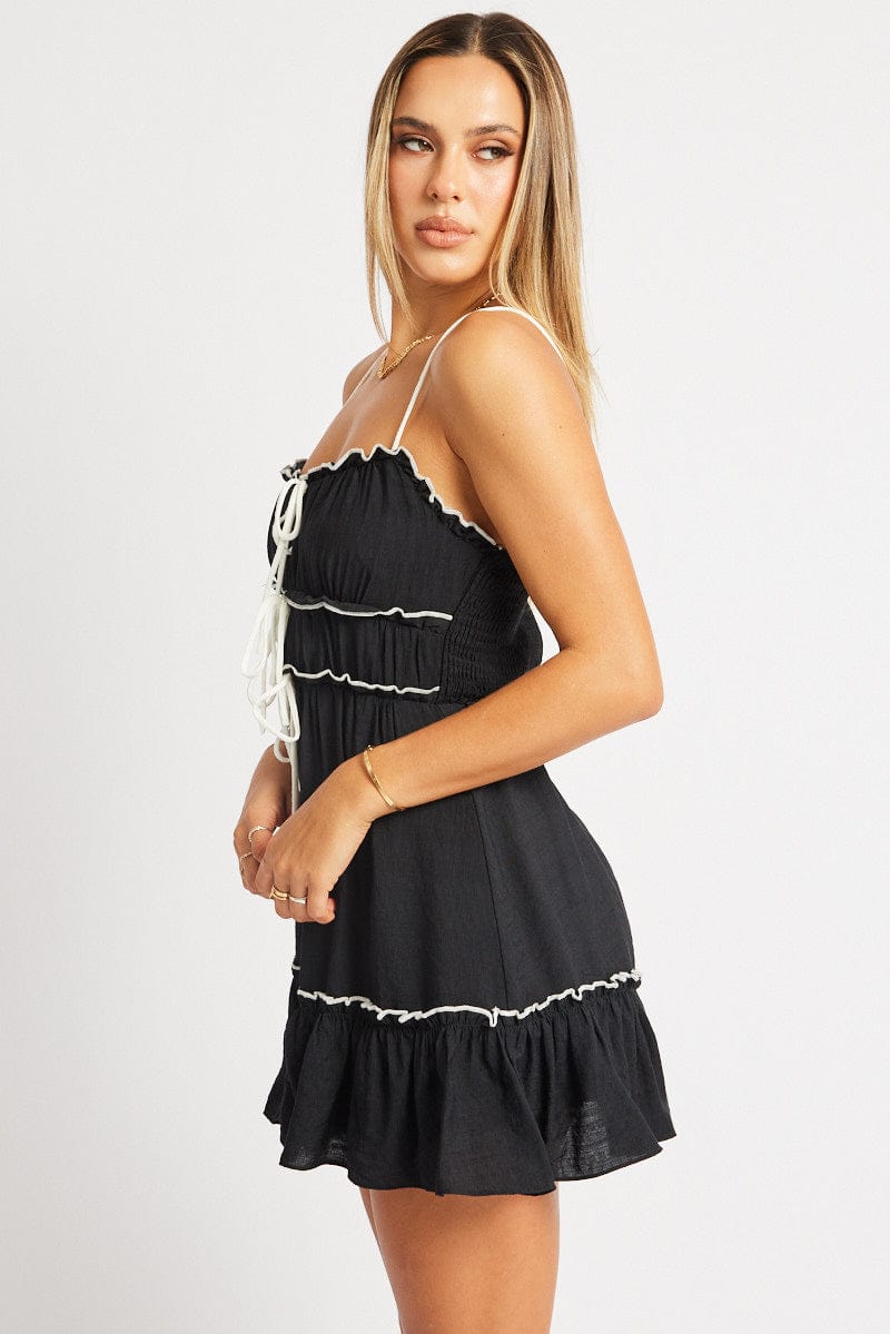 Black Fit And Flare Dress Mini