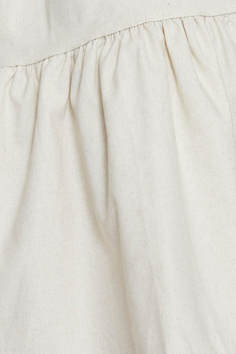 Beige A Line Dress Mini