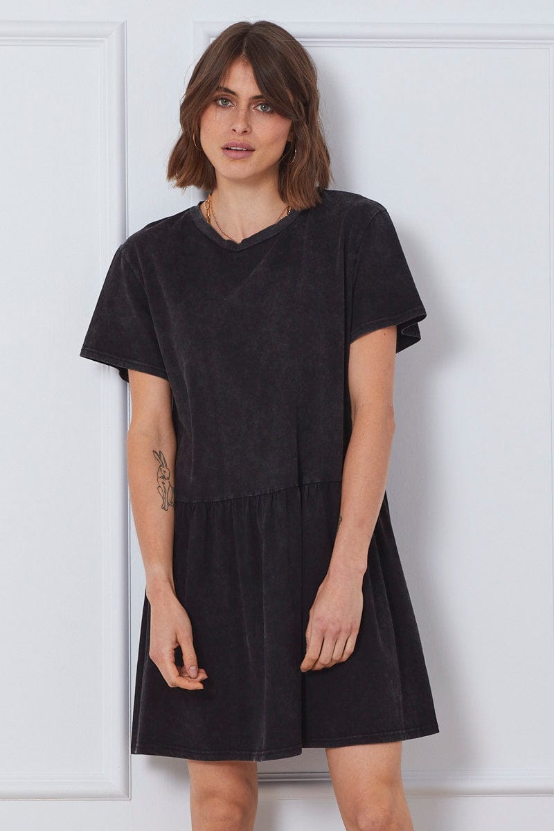 Black Mini Dress Short Sleeve