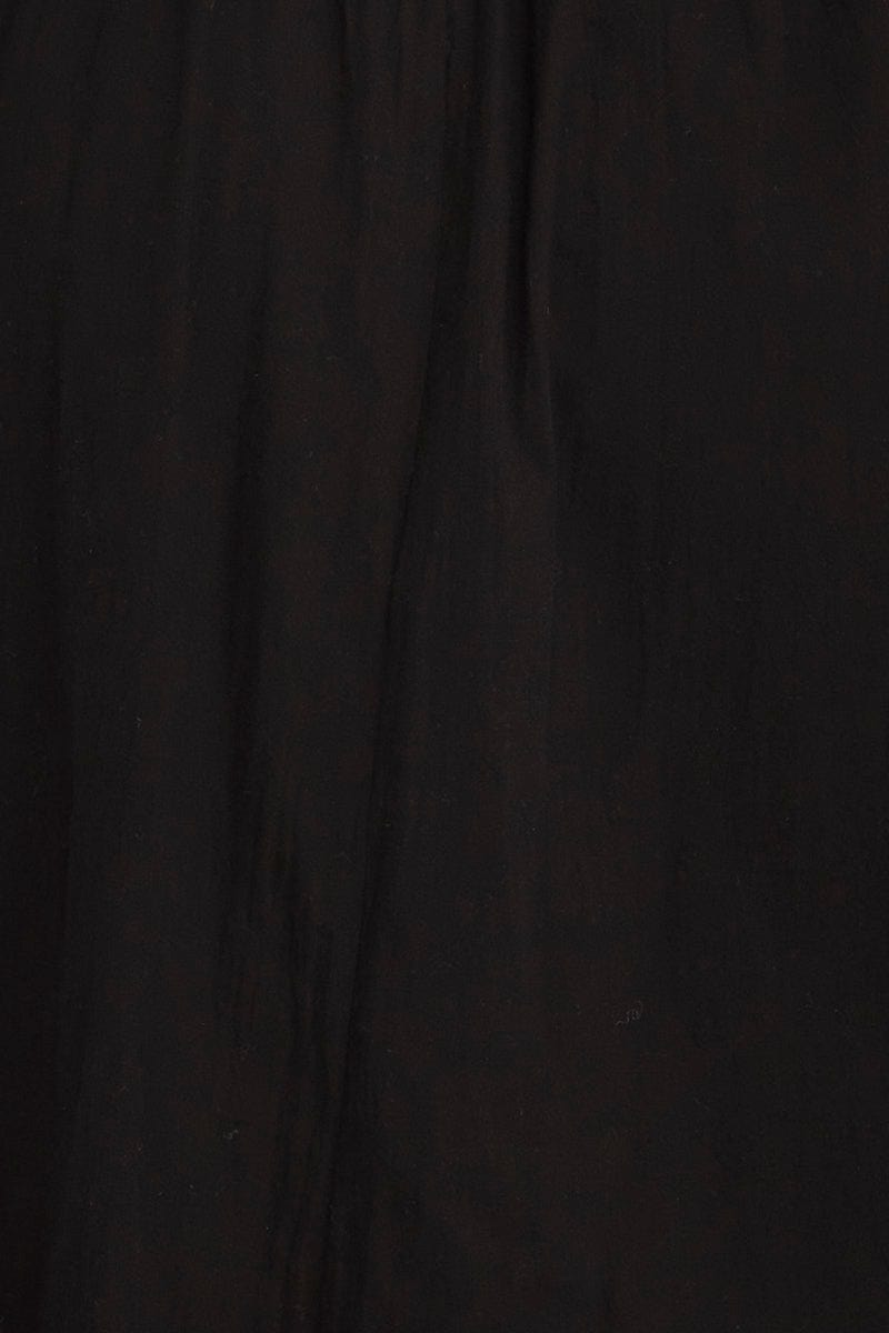 Black Mini Dress Short Sleeve Square Neck