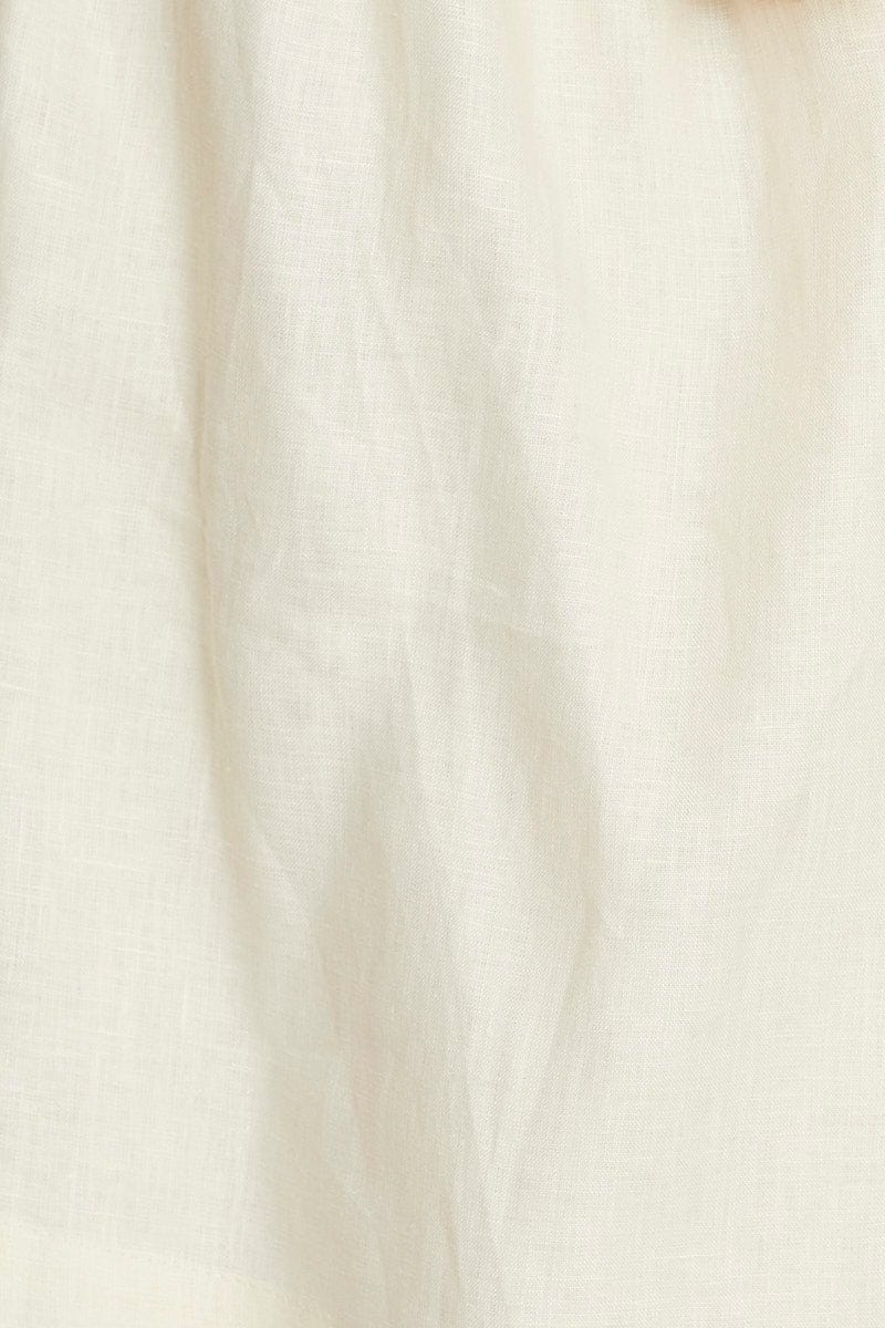 Beige Mini Dress Linen