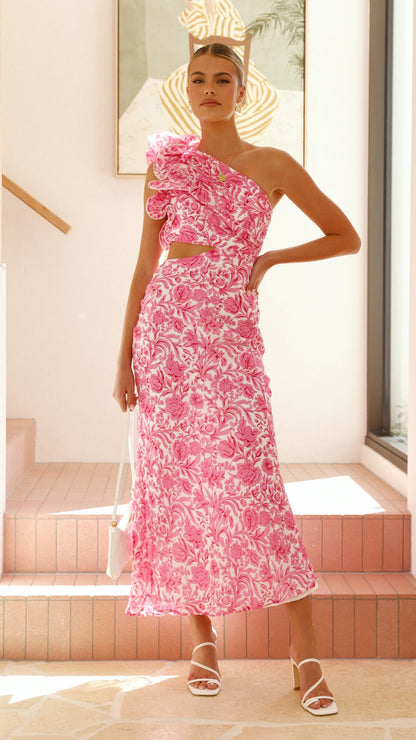 Amina Maxi Dress - Pink Floral