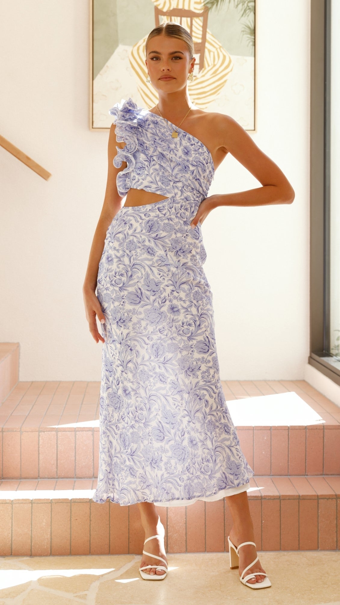 Amina Maxi Dress - Blue Floral