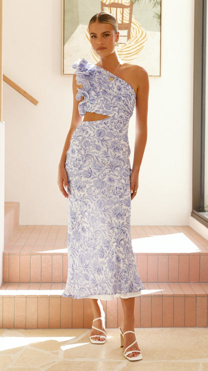 Amina Maxi Dress - Blue Floral