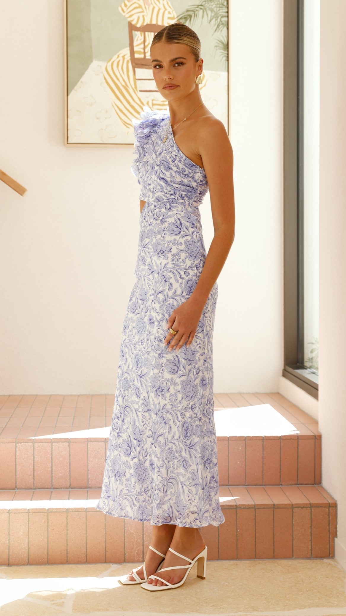 Amina Maxi Dress - Blue Floral