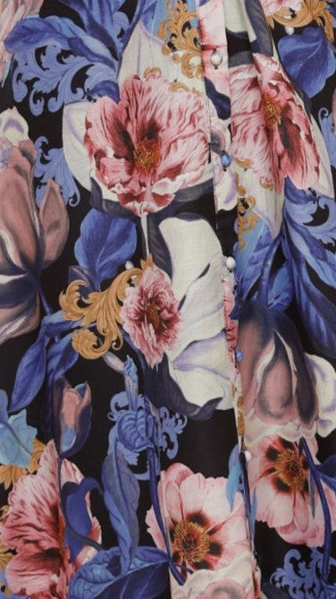 Veronica Button Down Maxi Dress - Azure Donatella