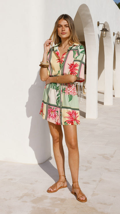 Tarika Mini Dress - Tropical Bloom