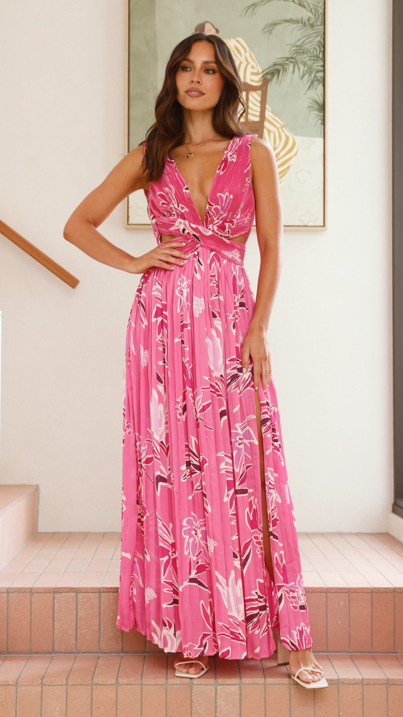 Anita Maxi Dress - Pink Floral