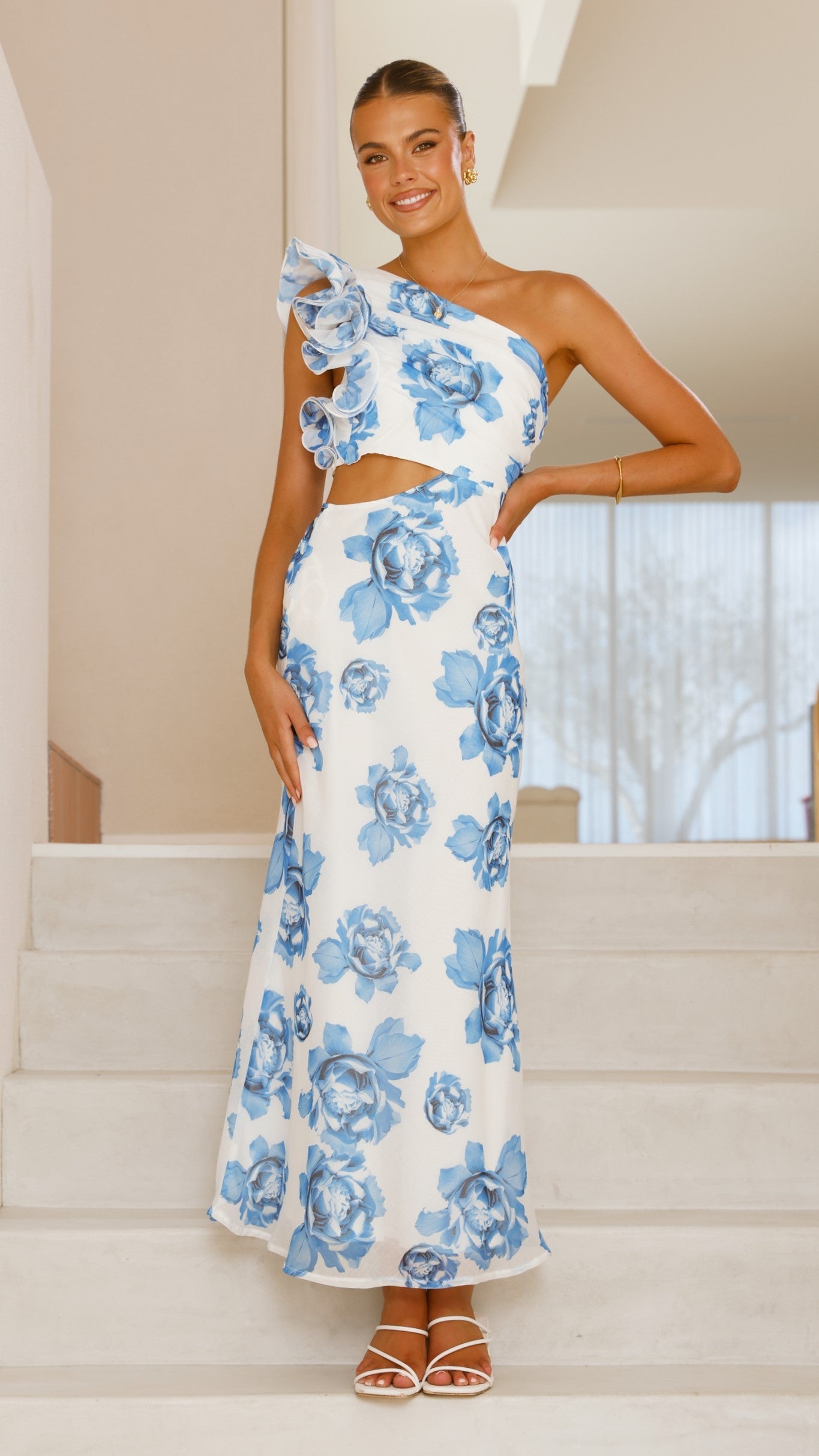 Amina Maxi Dress - Blue Rose