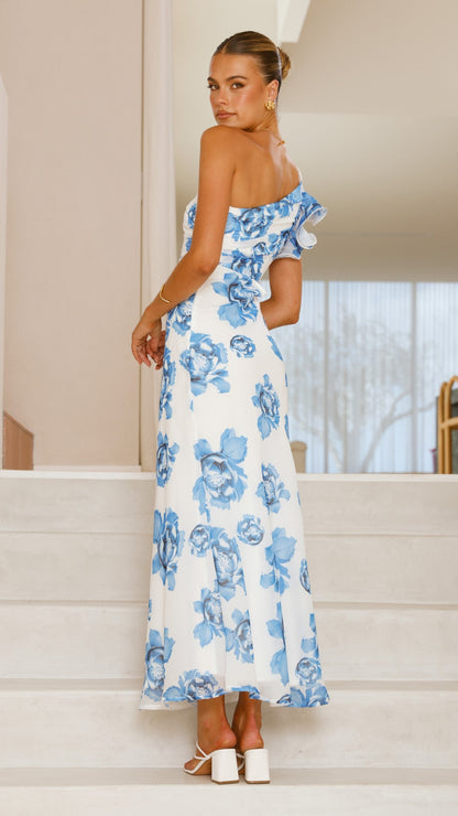 Amina Maxi Dress - Blue Rose