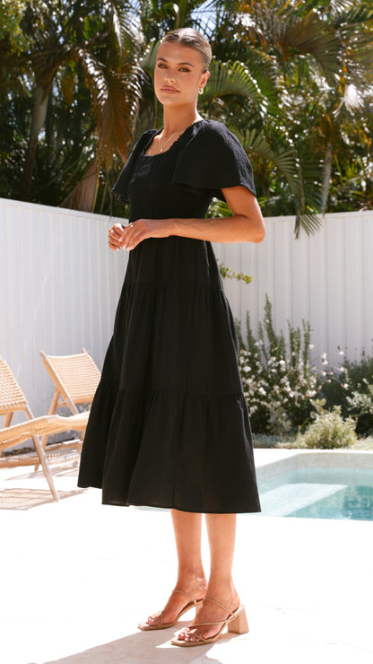 Tyra Midi Dress - Black