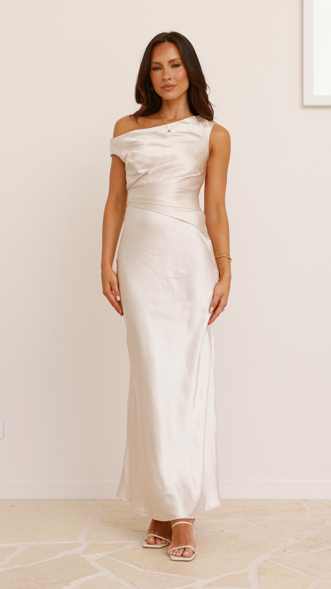 Auria Off Shoulder Maxi Dress - Champagne