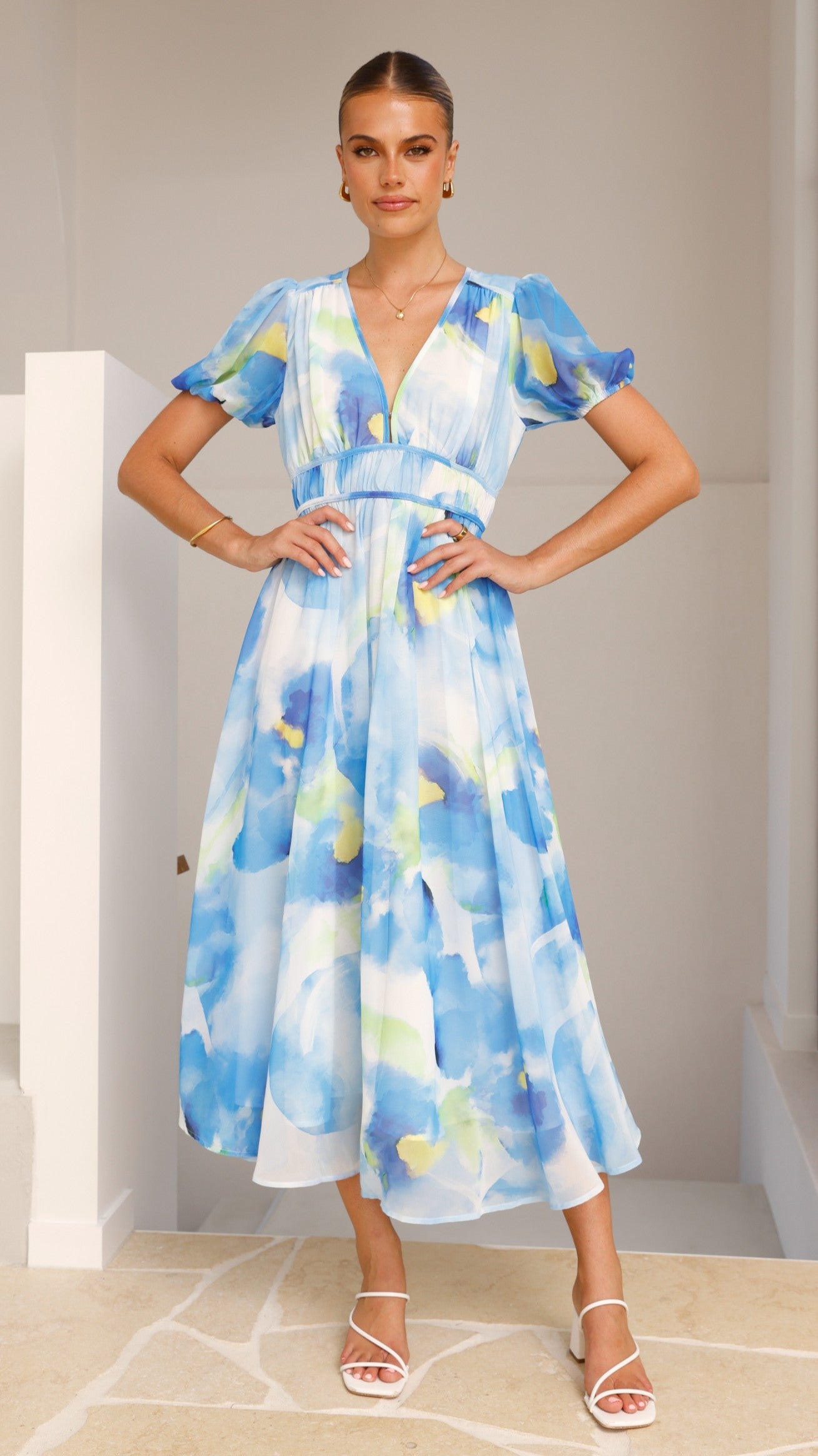 Amberose Maxi Dress -  Blue/Green