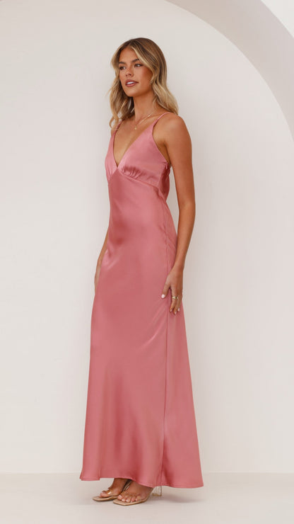 Ziah Maxi Dress - Baked Rose