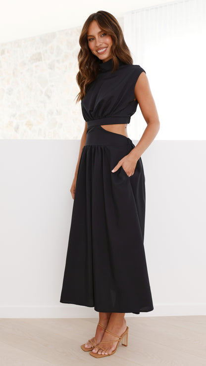 Maddison Midi Dress - Black