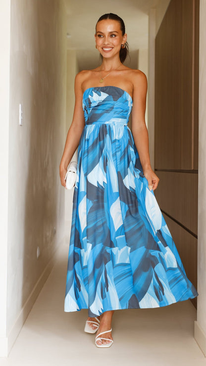 Tessah Maxi Dress - Blue Print