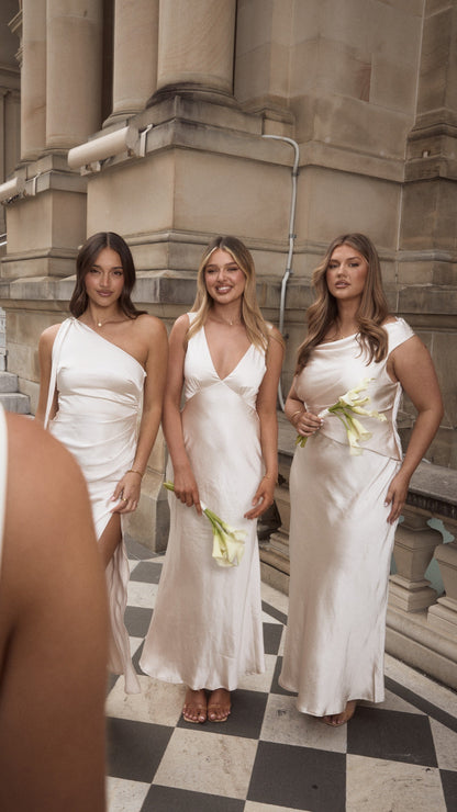 Auria Off Shoulder Maxi Dress - Champagne