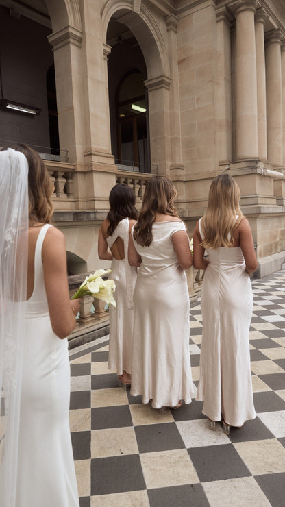 Auria Off Shoulder Maxi Dress - Champagne