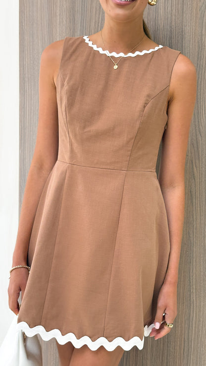 Aceline Mini Dress - Mocha