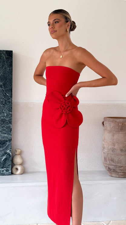 Athena Maxi Dress - Red