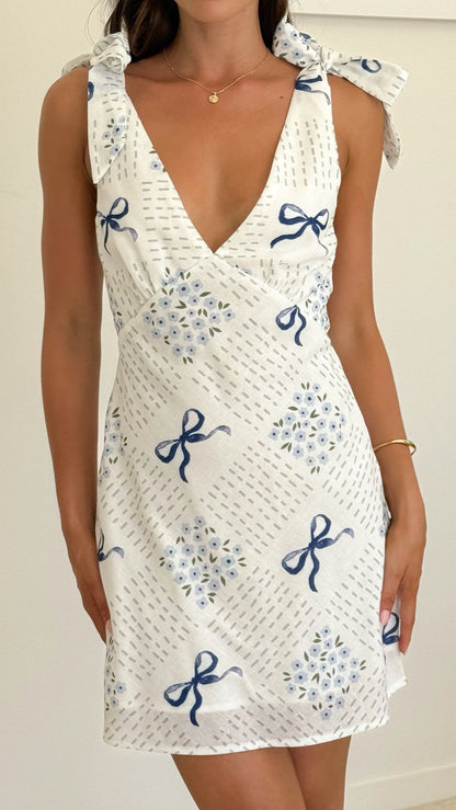 Tullie Mini Dress - Sweet Bow Blue