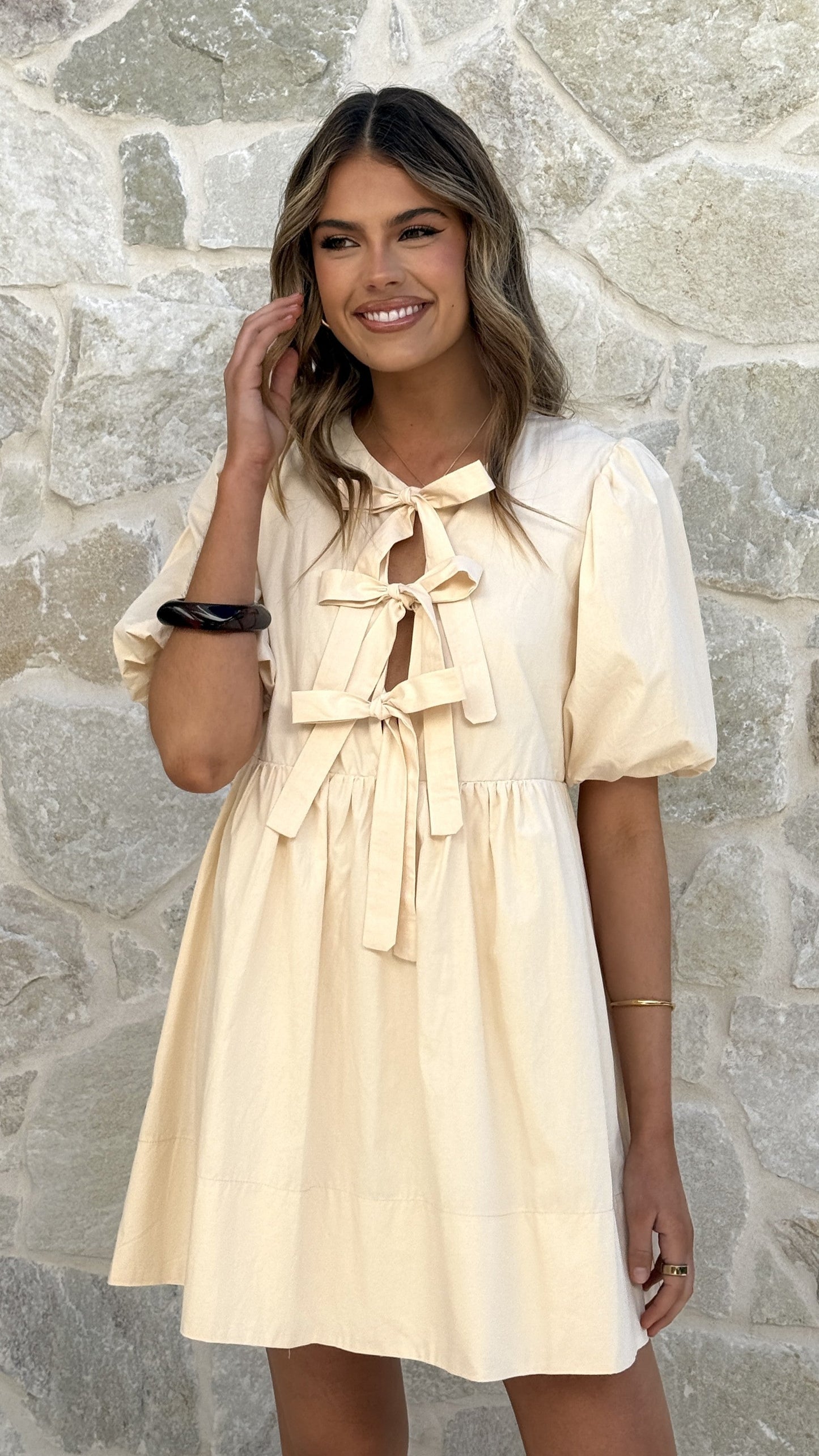 Arana Mini Dress - Beige