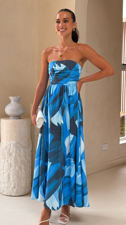 Tessah Maxi Dress - Blue Print