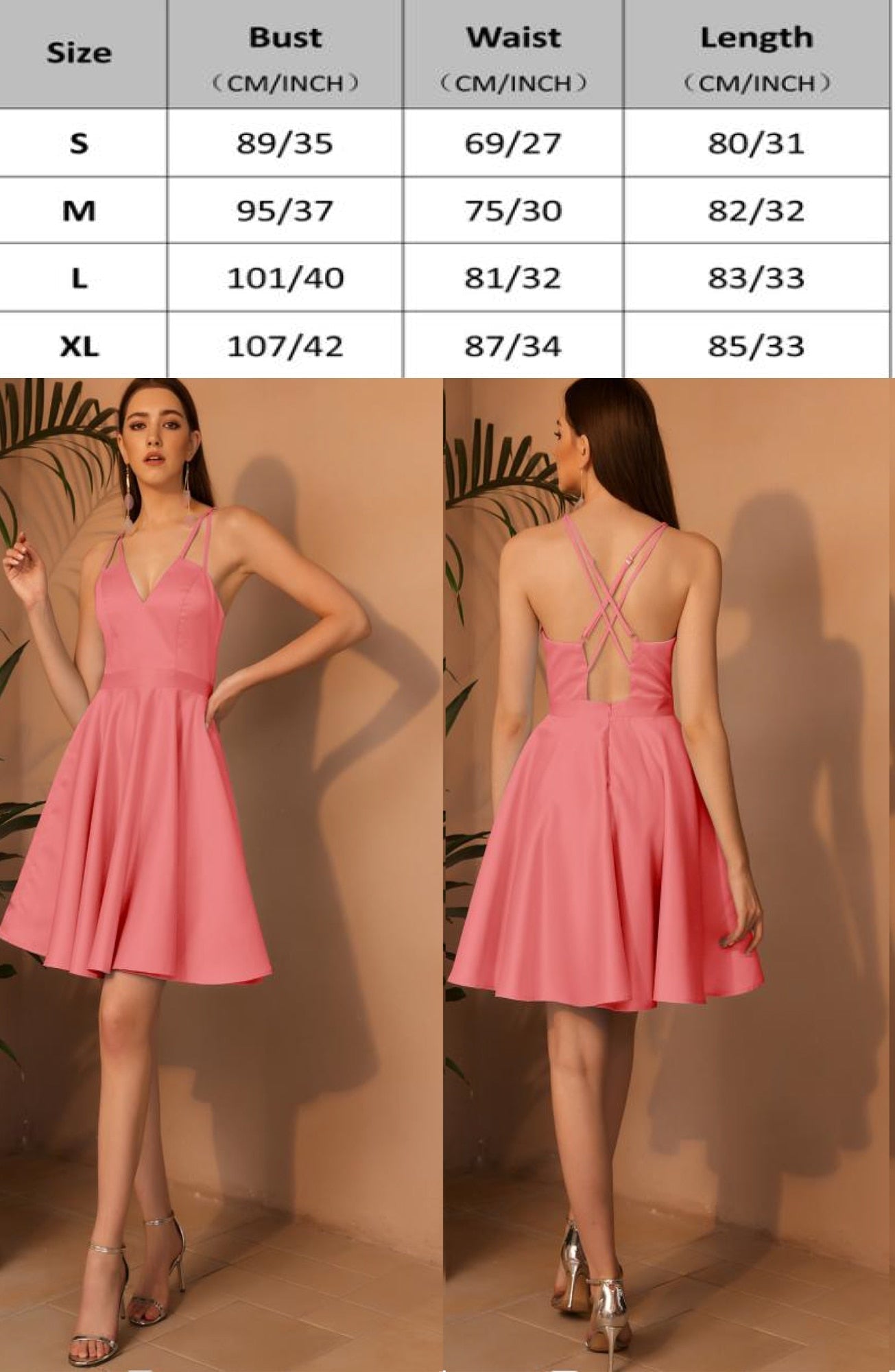 Lace Up Backless Flare Hem Cami Dress