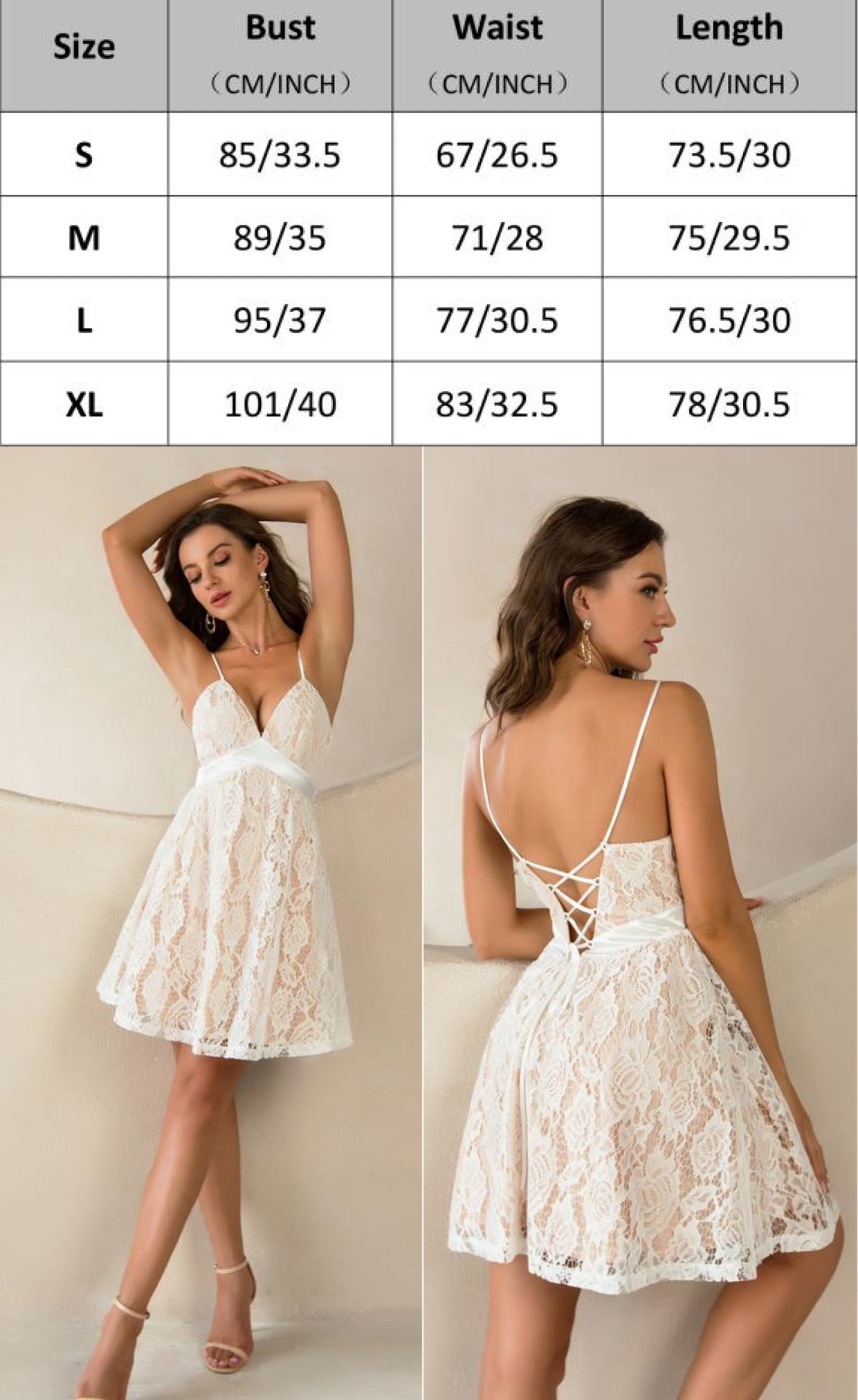 Lace Up Backless Flare Hem Cami Dress