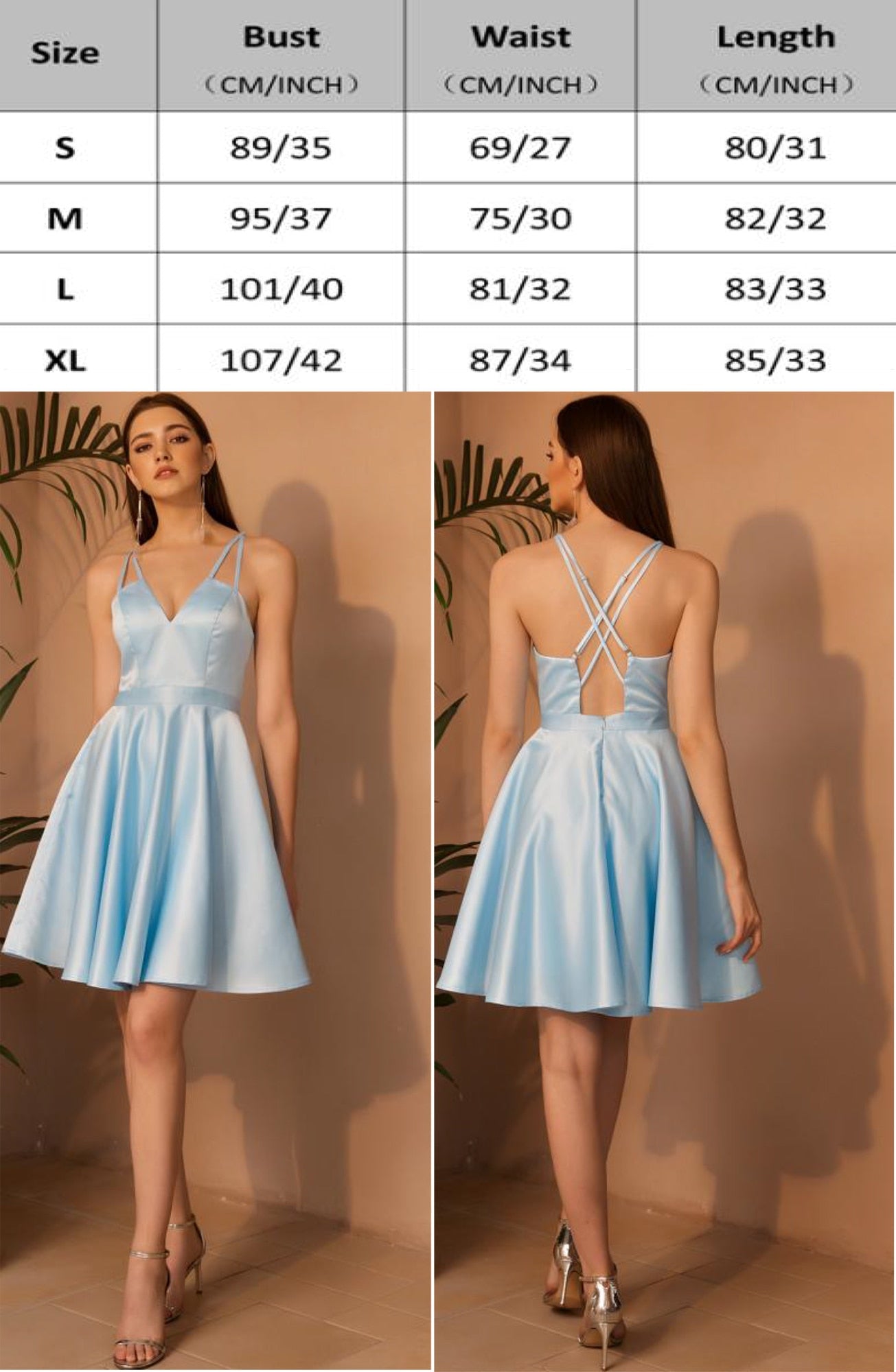 Lace Up Backless Flare Hem Cami Dress