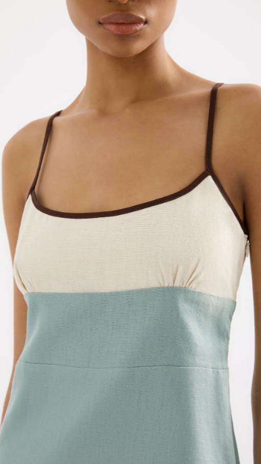 Thilda Linen Mini Dress - Capri Splice