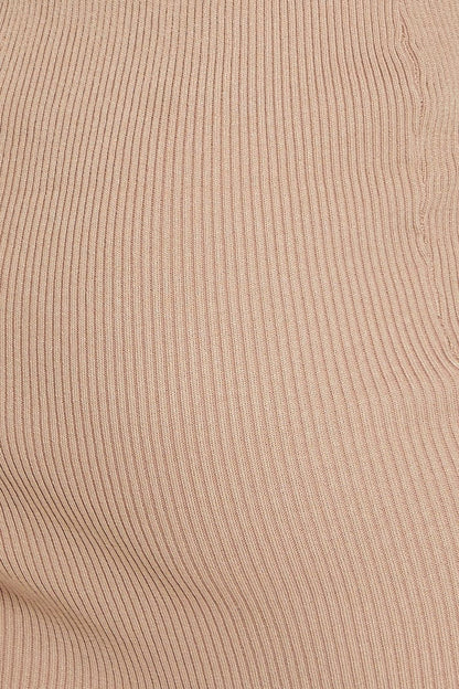Beige Bodycon Dress Mini Knit
