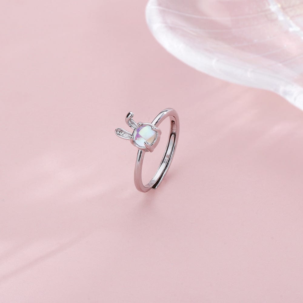 Cute Opal Rabbit Ring