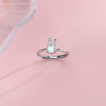 Cute Opal Rabbit Ring