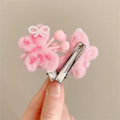 Cute Plush Butterfly Hair Clip