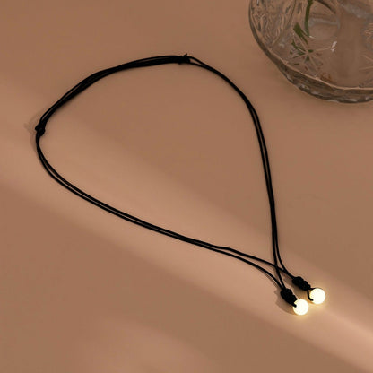 Dainty 2 Pieces Luminous Glow In The Dark Ball Charm Choker Necklace Set