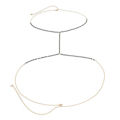 Dainty Beaded Crystal Layering Bikini Body Chain