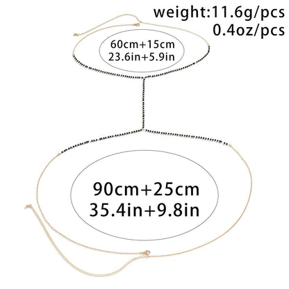 Dainty Beaded Crystal Layering Bikini Body Chain